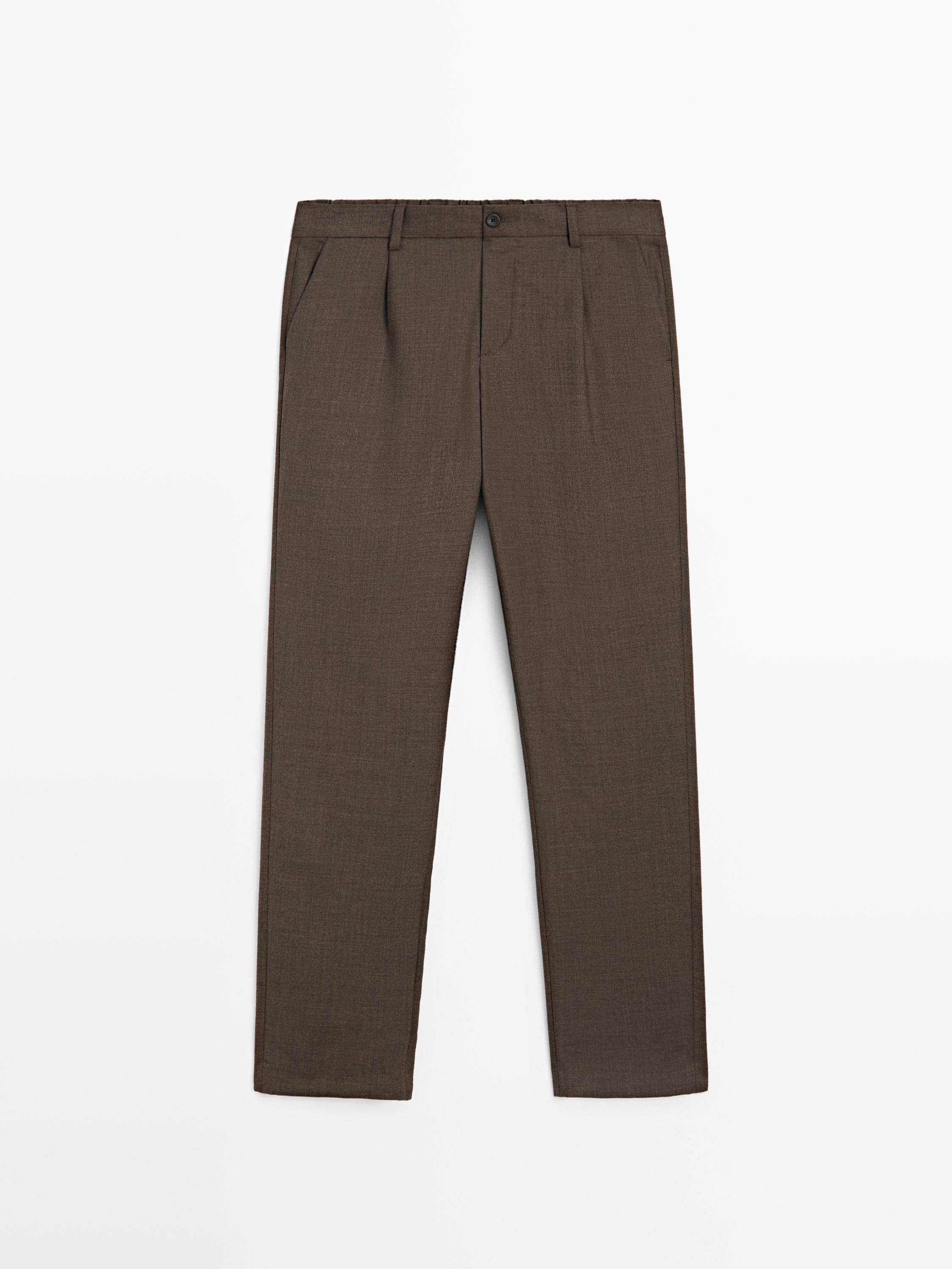 Pantalon à pinces en laine